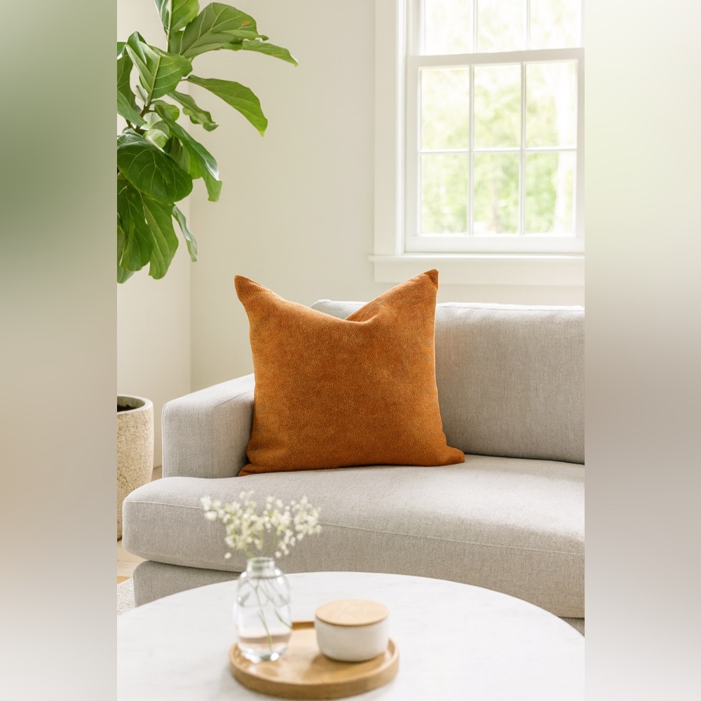 Missoni Home Orange Woven Cotton Throw Pillow‎ with Feather Insert Sz. 22x22
